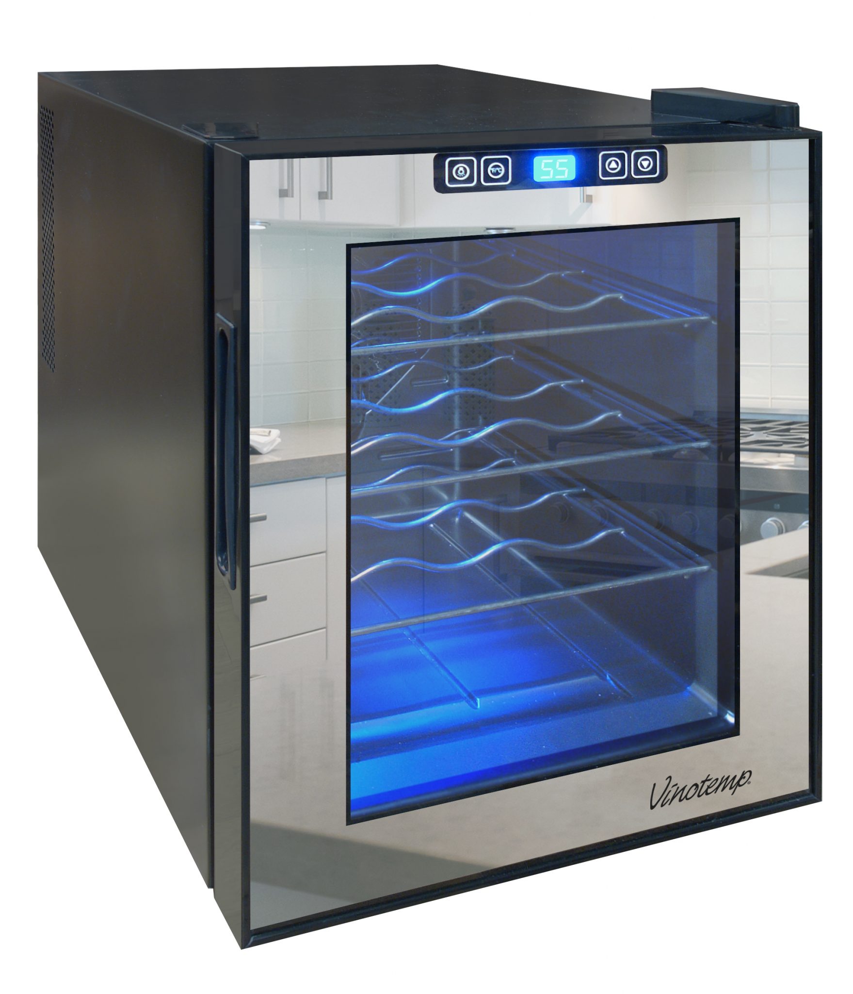 Vinotemp 12Bottle Mirrored Thermoelectric Wine Cooler AwzHome The