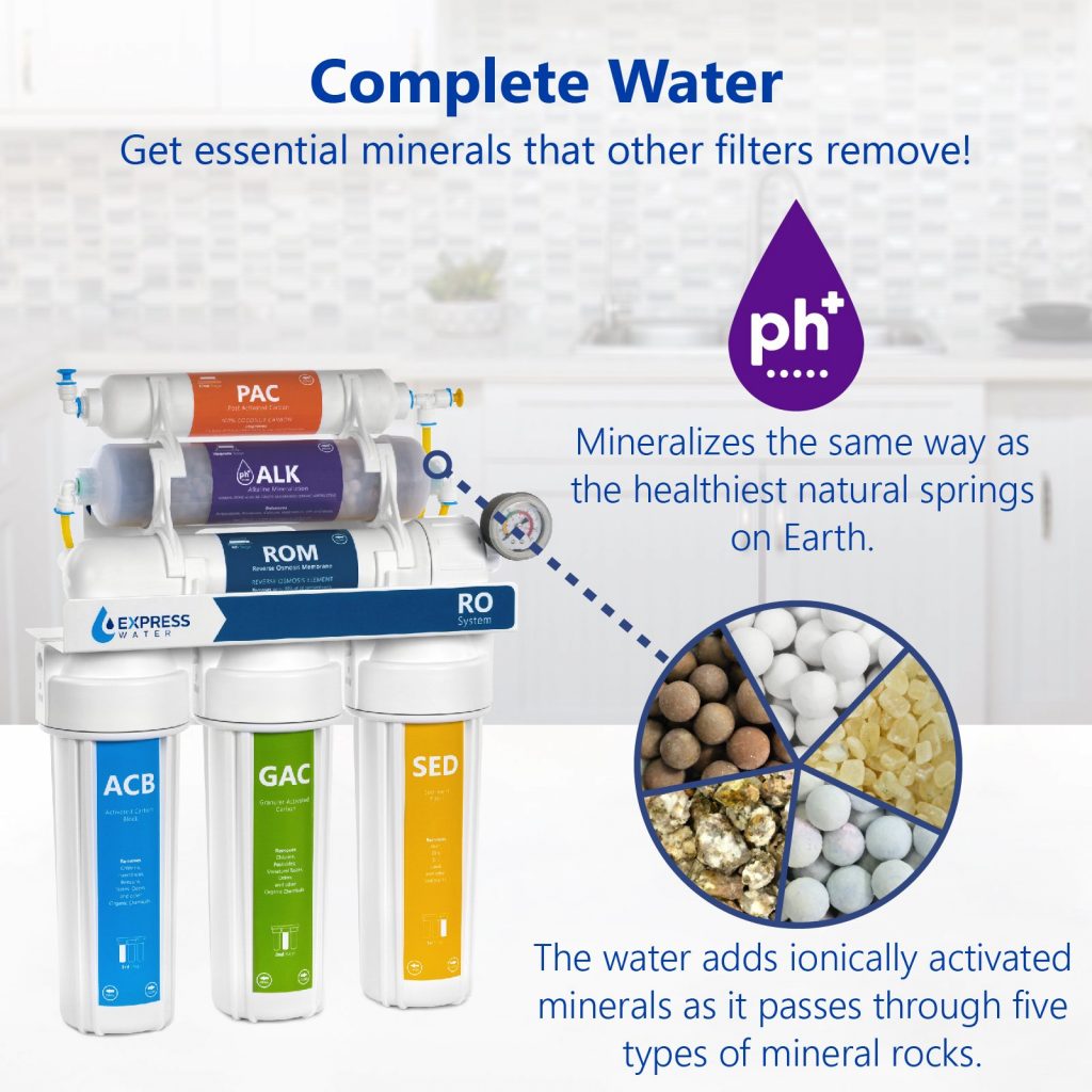 Express Water Alkaline Reverse Osmosis Filtration System 10 Stage Ro Mineralizing Water Filter 2035