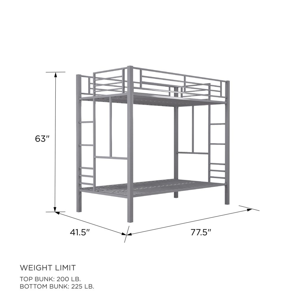 your zone twin over twin metal bunk bed – AwzHome – The best at ...