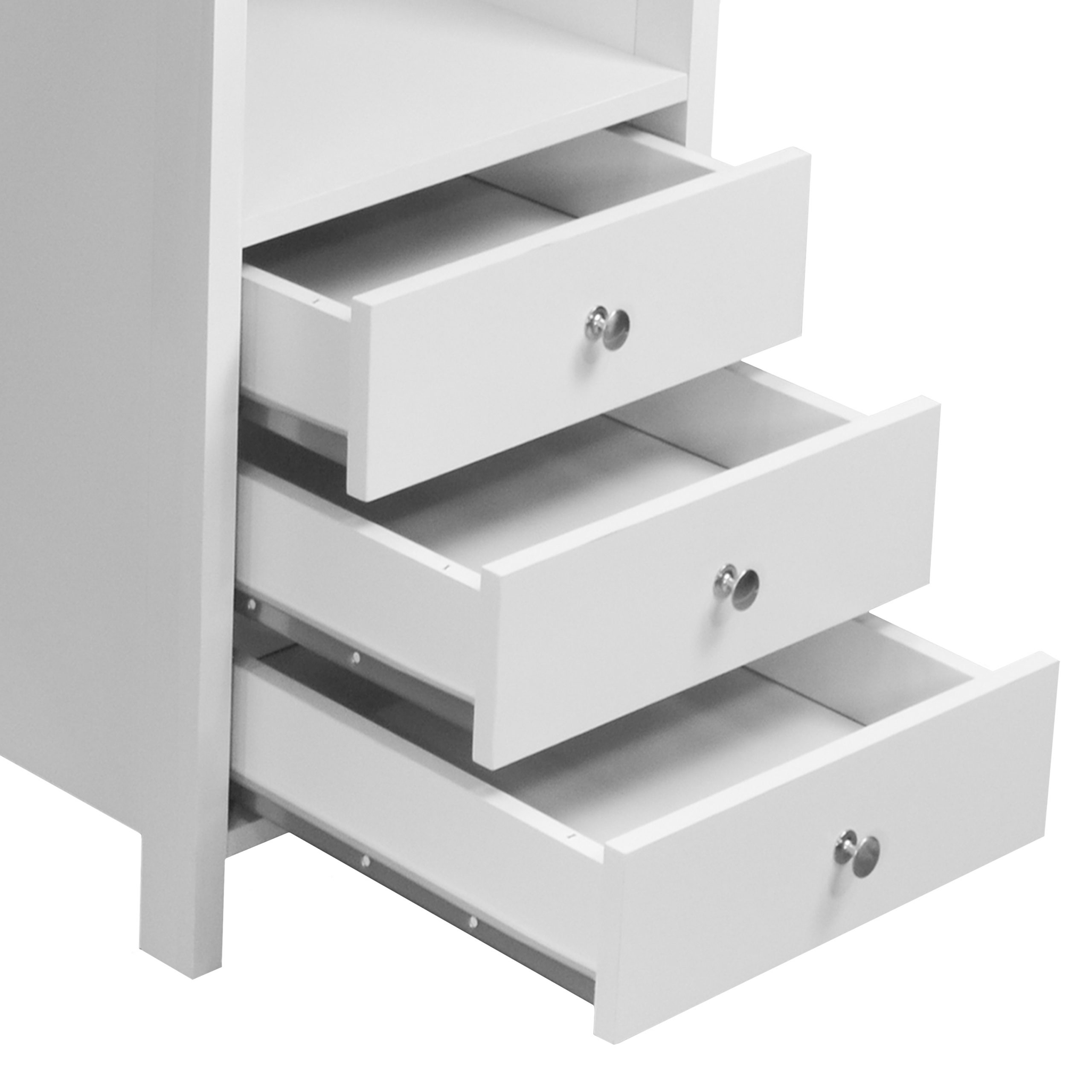 Techni Mobili Contempo Desk With 3 Storage Drawers White Awzhome