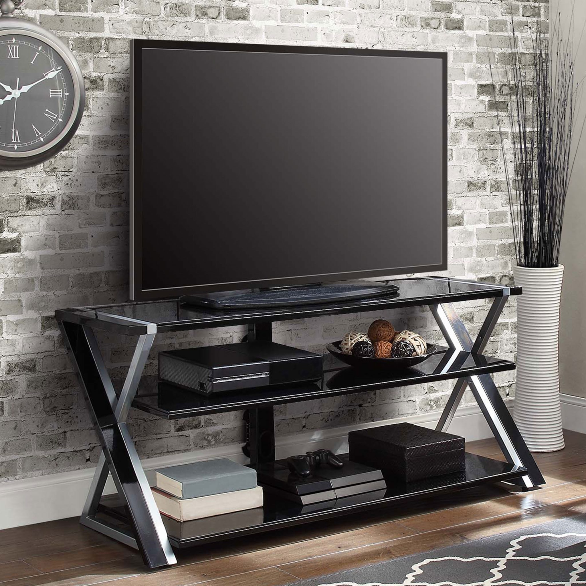 Whalen Xavier 3in1 TV Stand for TVs up to 70″, with 3 Display Options