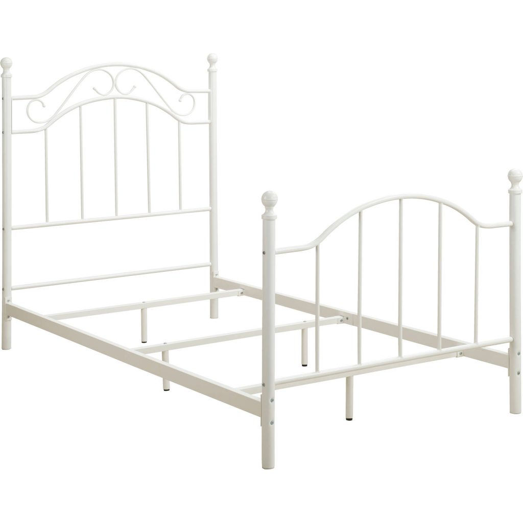 Mainstays Metal Bed, Bedroom Furniture, Twin Size Frame, White ...