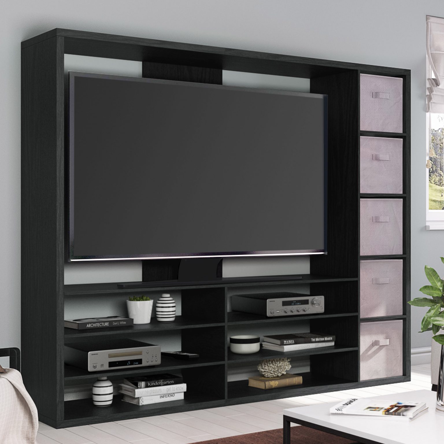 Mainstays Entertainment Center for TVs up to 55″, Ideal TV Stand for