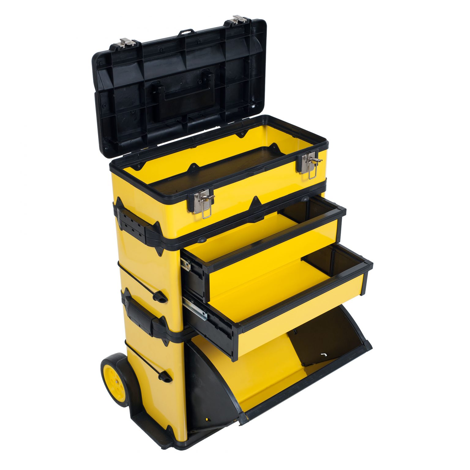 Stalwart Stackable Rolling Toolbox With Telescopic Comfort Grip Handle ...