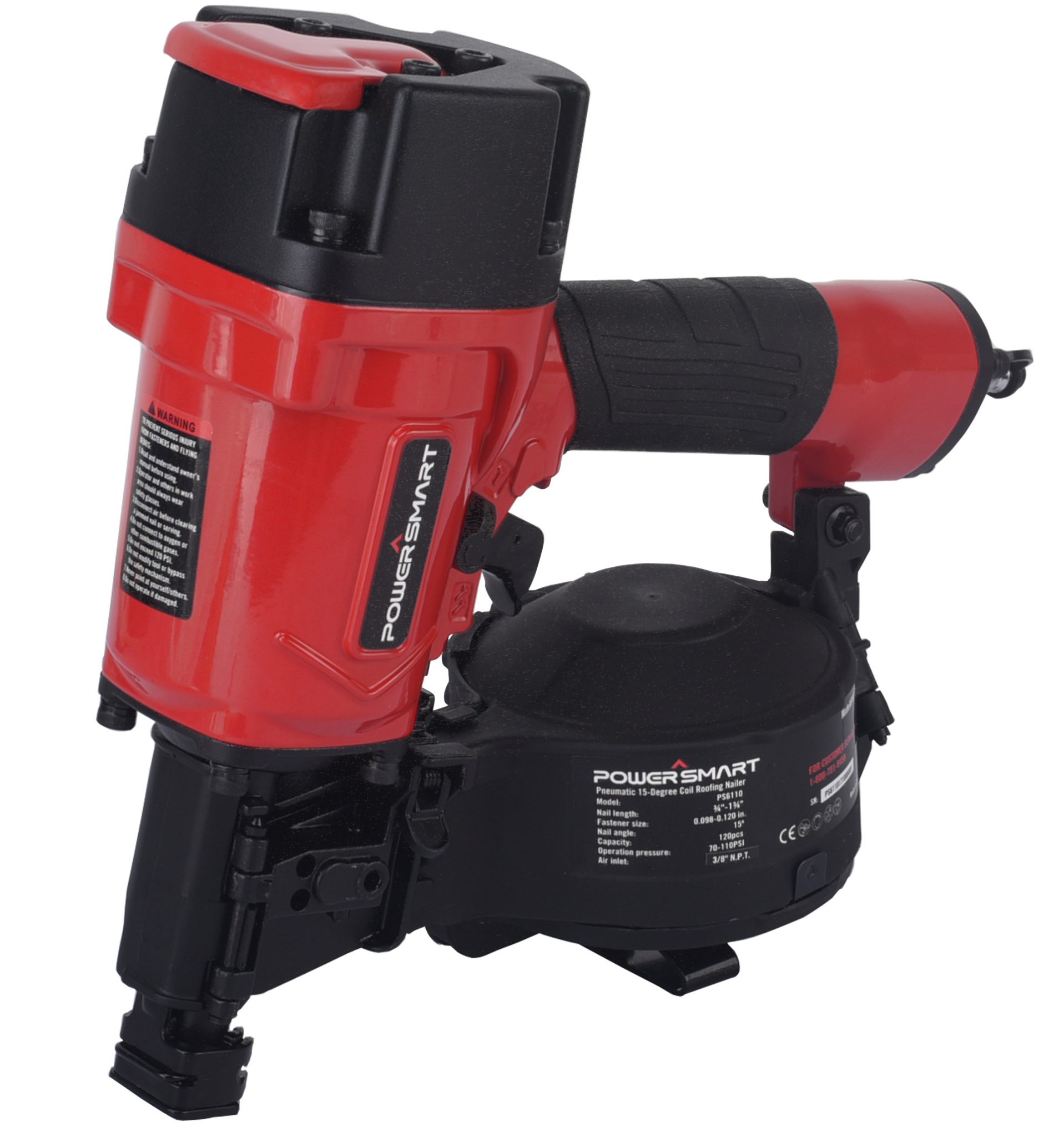 PowerSmart PS6110 Pneumatic 15Degree Coil Roofing Nailer AwzHome