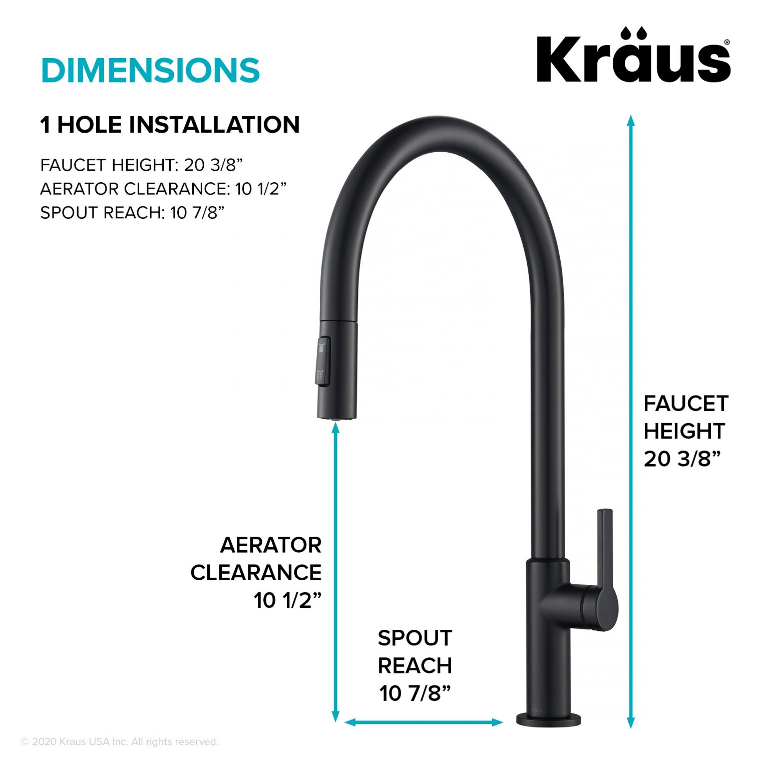 Kraus Oletto High Arc Single Handle Pull Down Kitchen Faucet In Matte Black Awzhome The Best