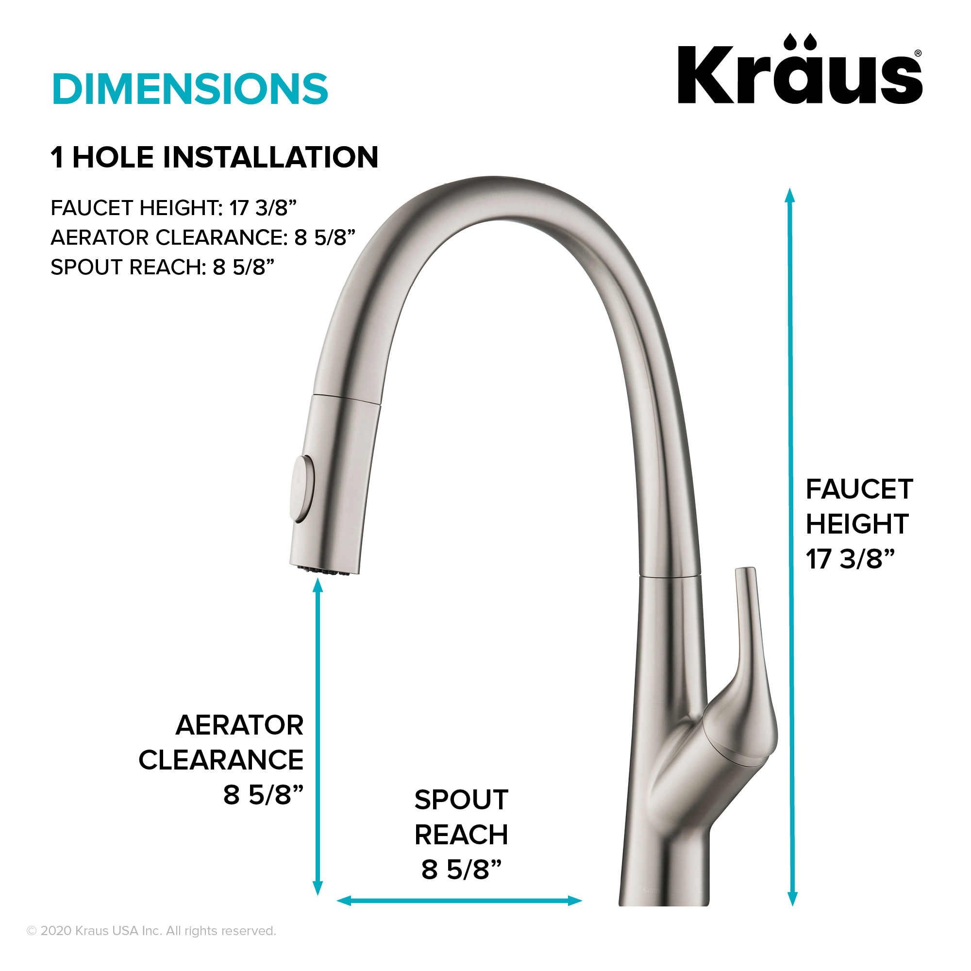 KRAUS Arqo Single-Handle Pull-Down Sprayer Kitchen Faucet in Spot-Free Stainless 