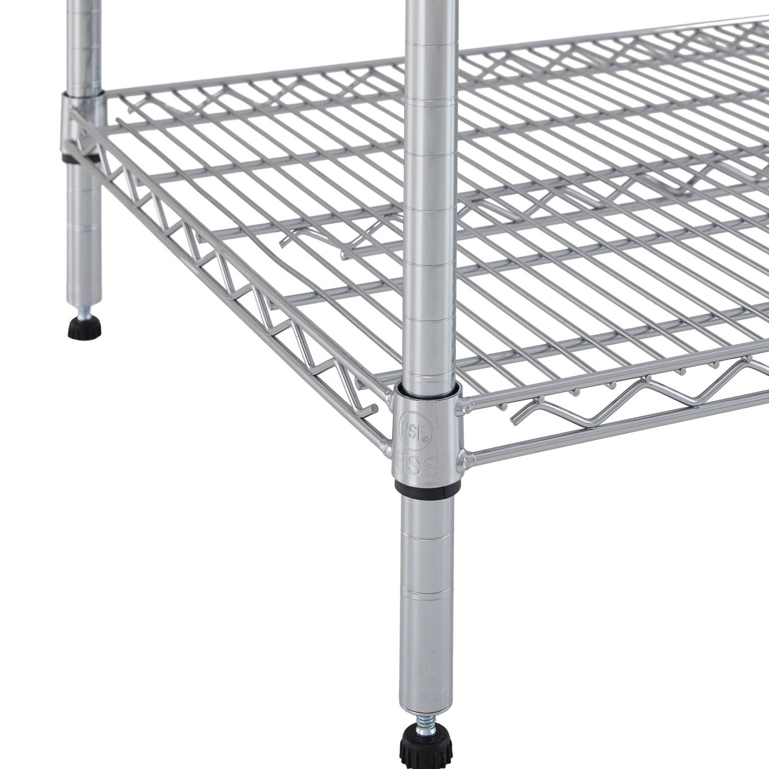 Hyper Tough 4 Shelf Industrial Steel Wire Shelving Unit, Chrome, 24