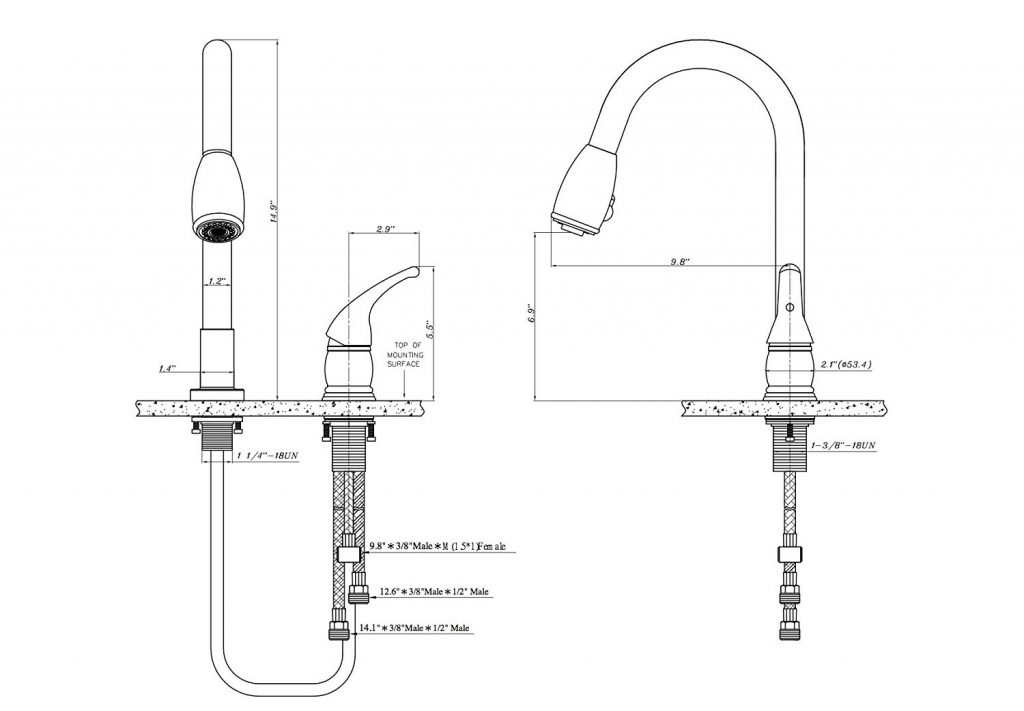 Dura Faucet PullDown RV Kitchen Faucet Brushed Satin Nickel AwzHome The best at