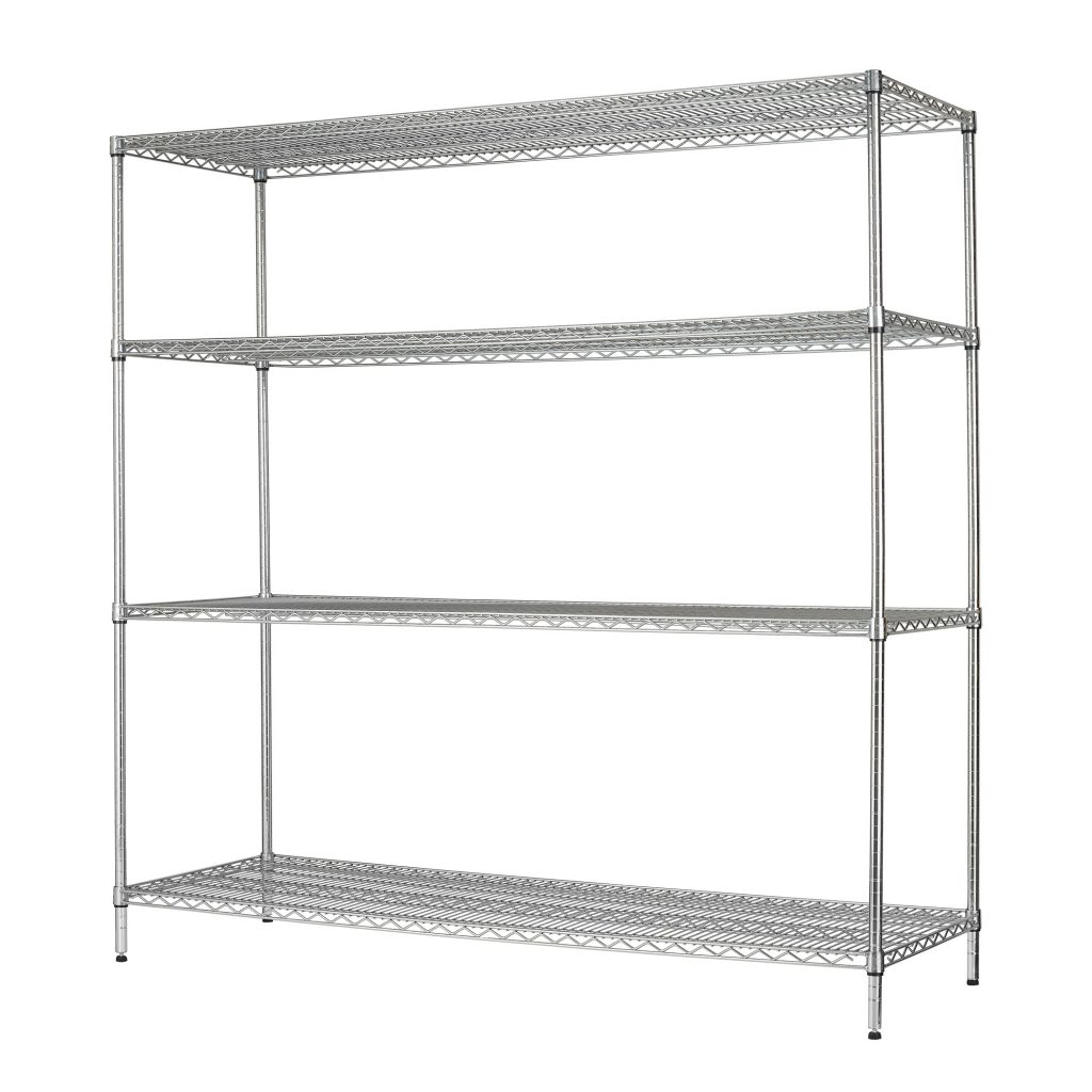 Hyper Tough 4 Shelf Industrial Steel Wire Shelving Unit, Chrome, 24