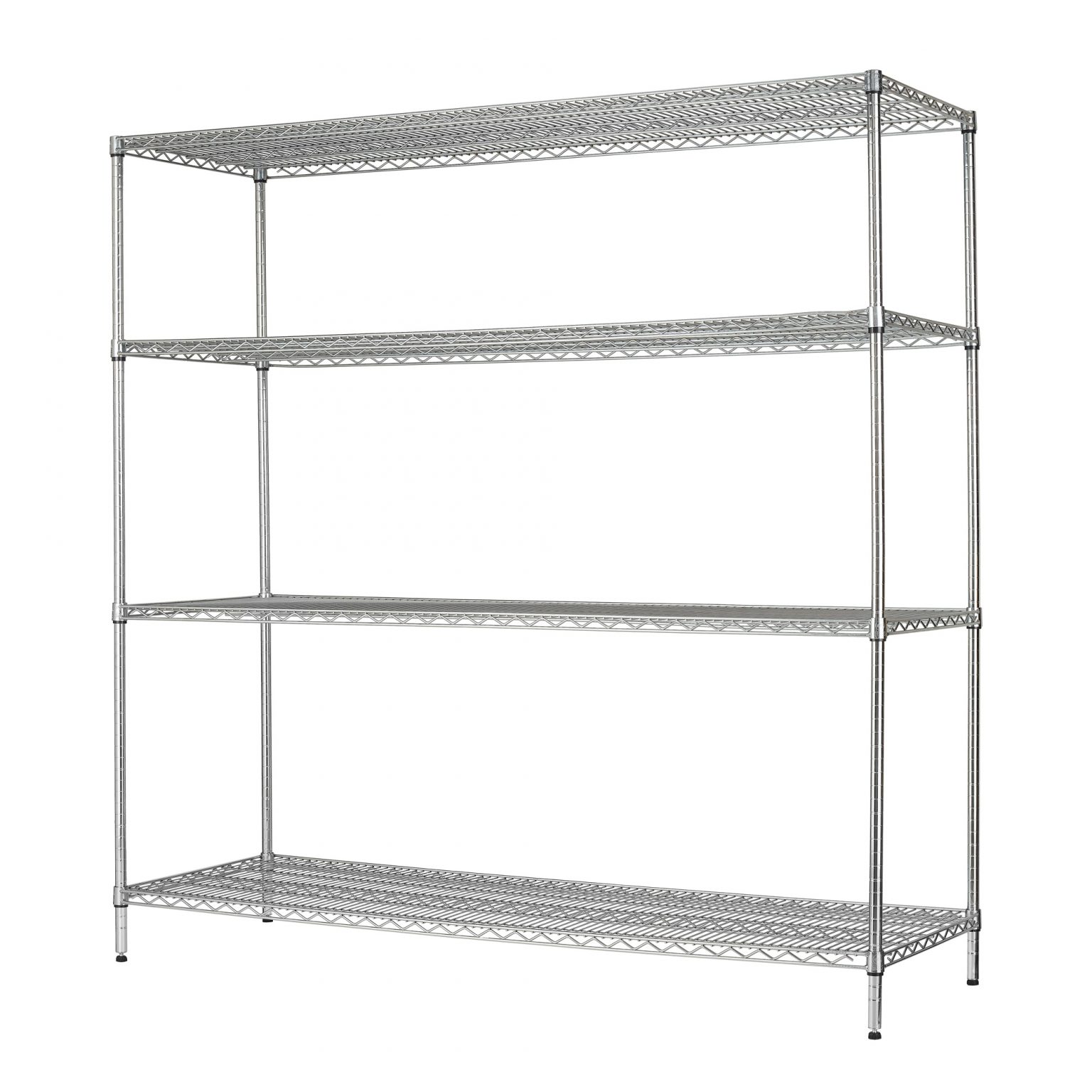 Hyper Tough 4 Shelf Industrial Steel Wire Shelving Unit, Chrome, 24 ...