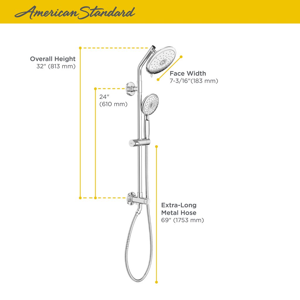 American Standard Spectra Versa 4-Spray Round 24 in. Shower System Kit ...