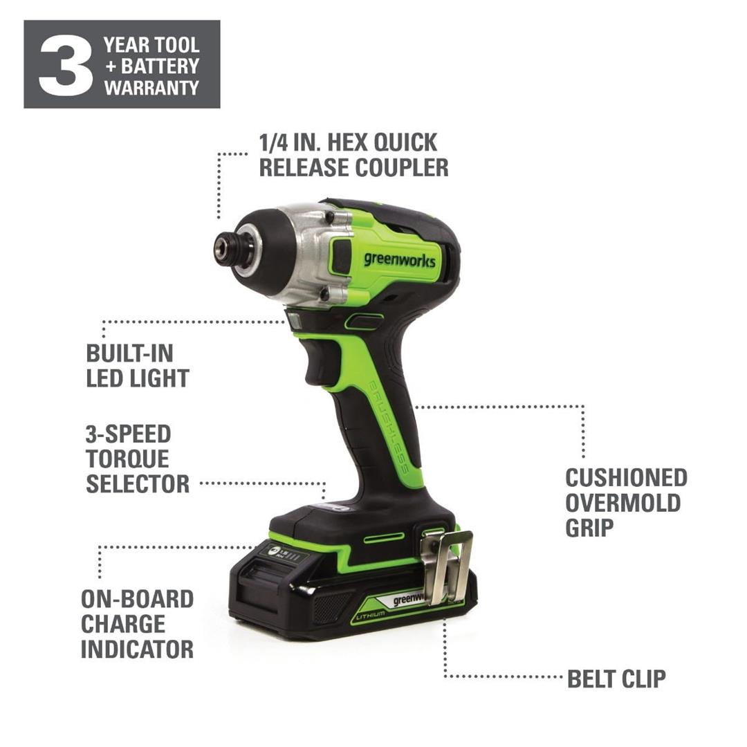 greenworks-24v-brushless-cordless-1-4-impact-driver-set-2-usb-batteries-charger-3803702az-4.jpeg